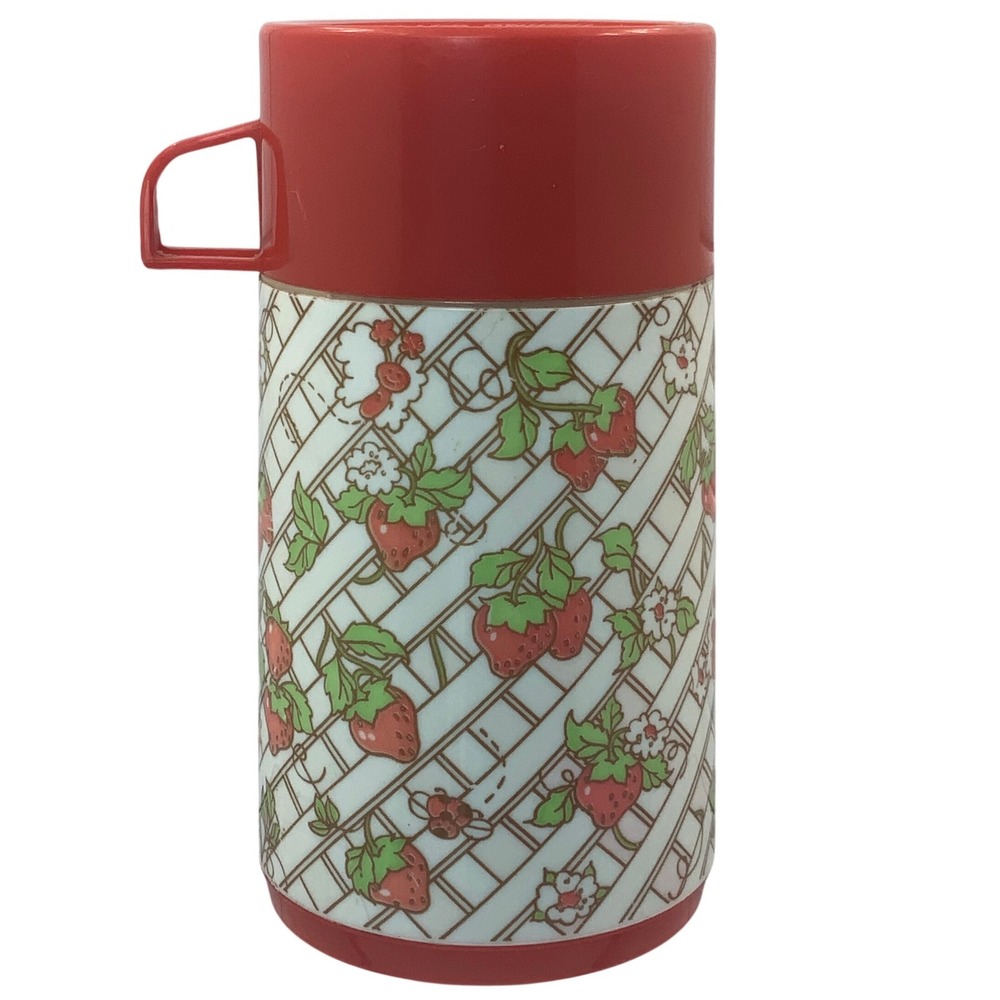 Vintage Aladdin Strawberry Shortcake Lattice 1981 Plastic 8oz Thermos